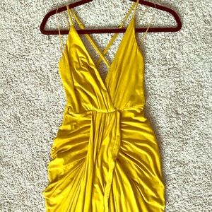 Golden Yellow Wrap Maxi Dress